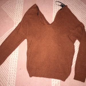 Rust twisted back thick sweater | F21